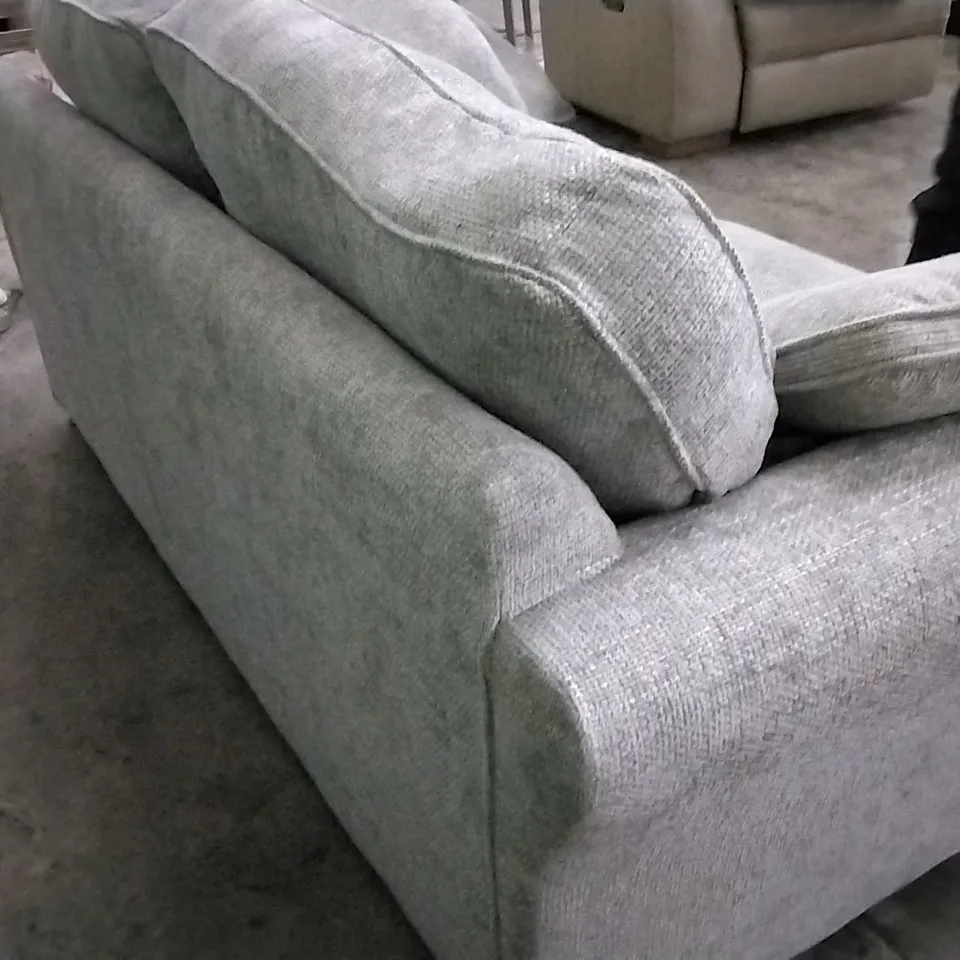 QUALITY DESIGNER LIGHT GREY FABRIC 2 SEATER SOFA