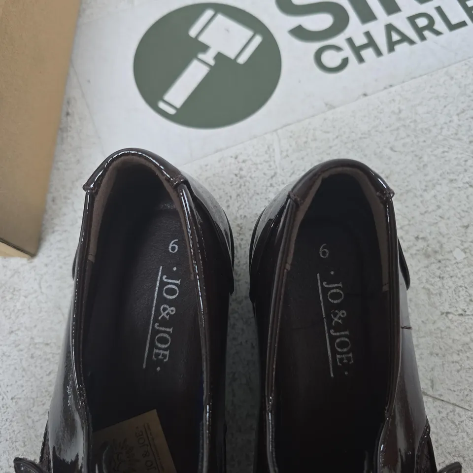 JO & JOE WOMEN’S BROWN PATENT LEATHER SHOES – UK 6
