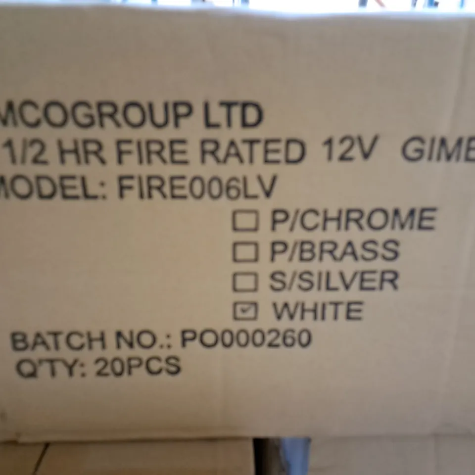 PALLET CONTAINING 18 20-PACK BOXES OF EMCOLITE 100 MINUTE FIRE RATED MR16 GIMBAL DOWNLIGHTS