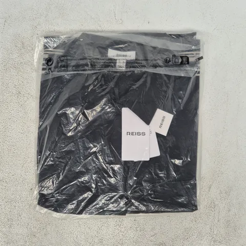 BAGGED REISS CAT-STRIPE COORD SHIRT IN BLACK/IVORY SIZE UK 16