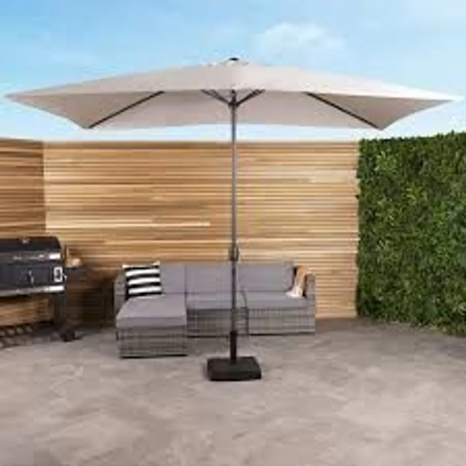 BOXED CHARLES BENTLEY GREY RECTANGLE CRANK PARASOL 3M