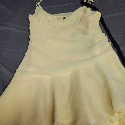 WHITE FOX BOUTIQUE I PICKED YOU MINI DRESS – LEMON, UK SIZE M