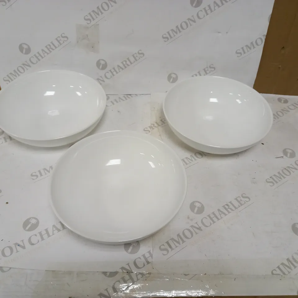 CORELLE VITRELLE GLASS DINNERWARE 3 WHITE BOWLS 