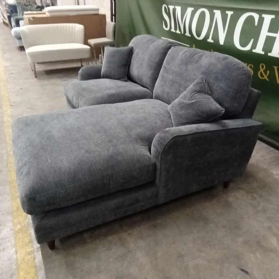 ELFUR 3 SEATER CHAISE SOFA - CHARCOAL