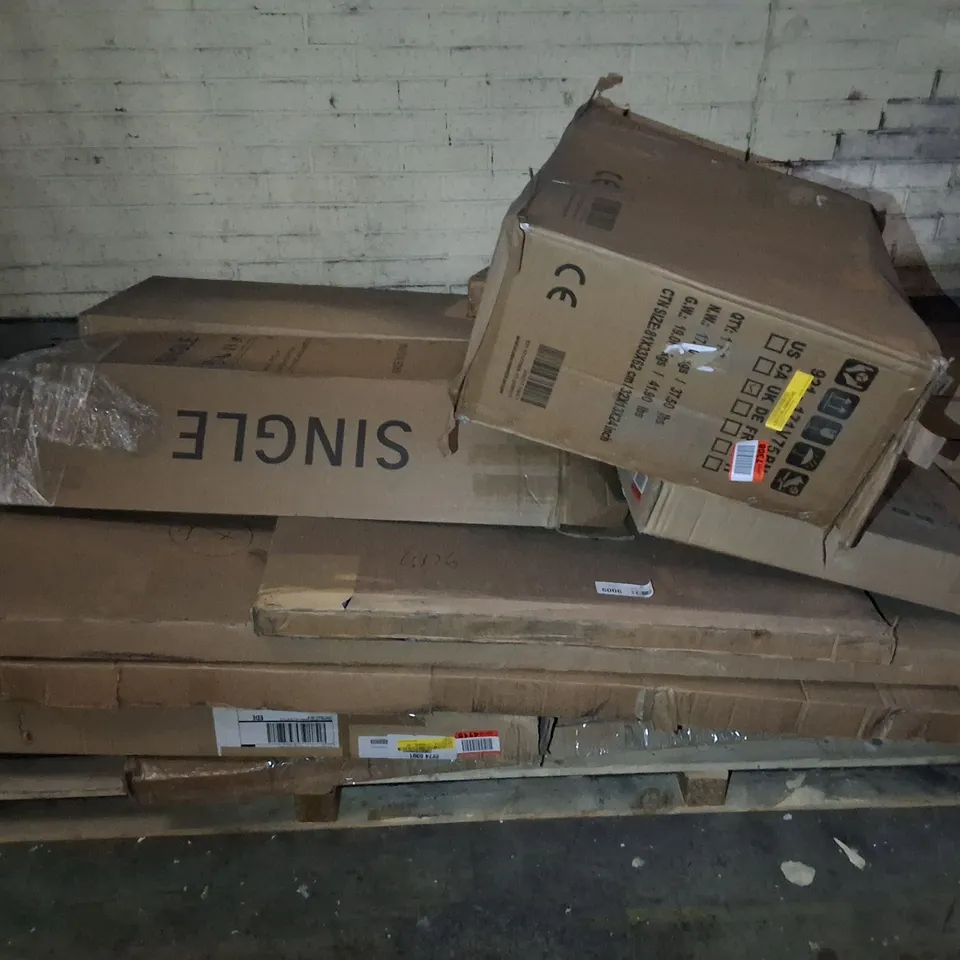 PALLET OF ASSORTED FLAT PACK FURNITURE PARTS 