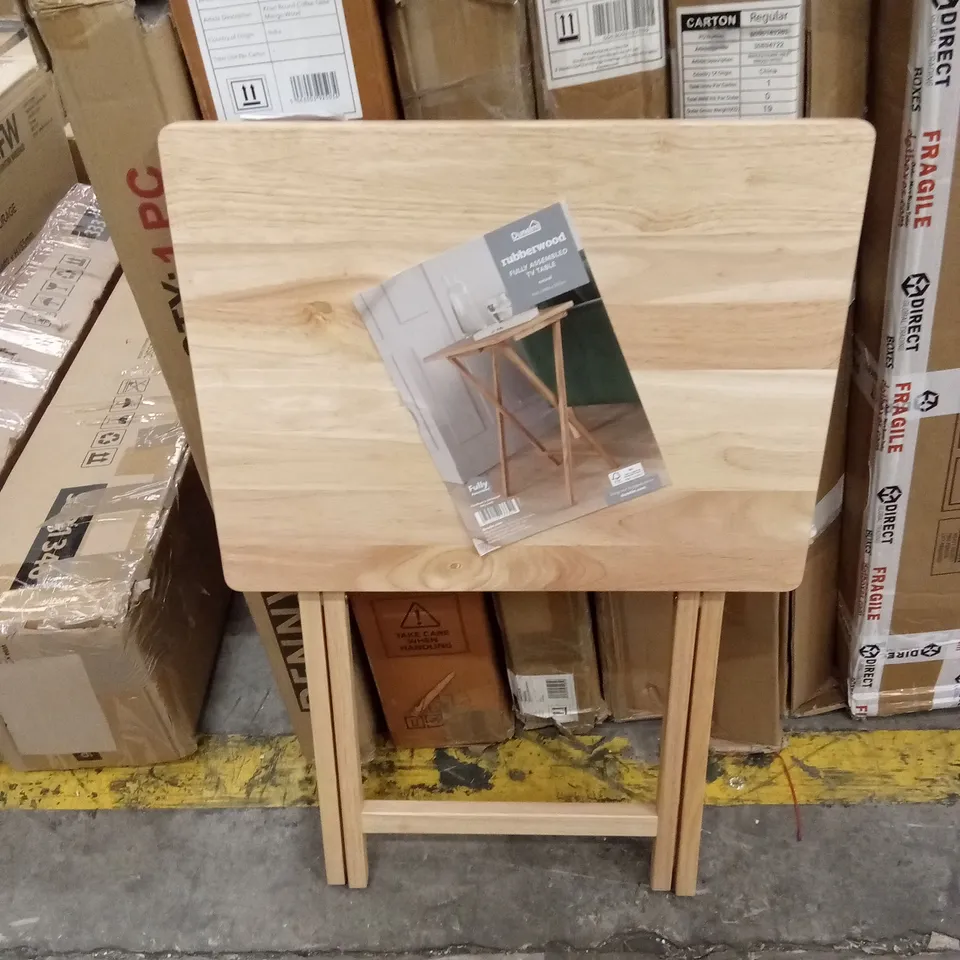 DUNELM RUBBERWOOD TV TABLE 