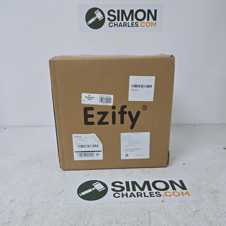 EZIFY ROUND PULLEY STOOL WITH WHEELS