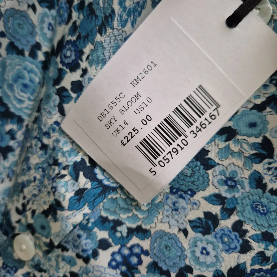 BRORA FLORAL BLOUSE – SKY BLOOM, UK 14