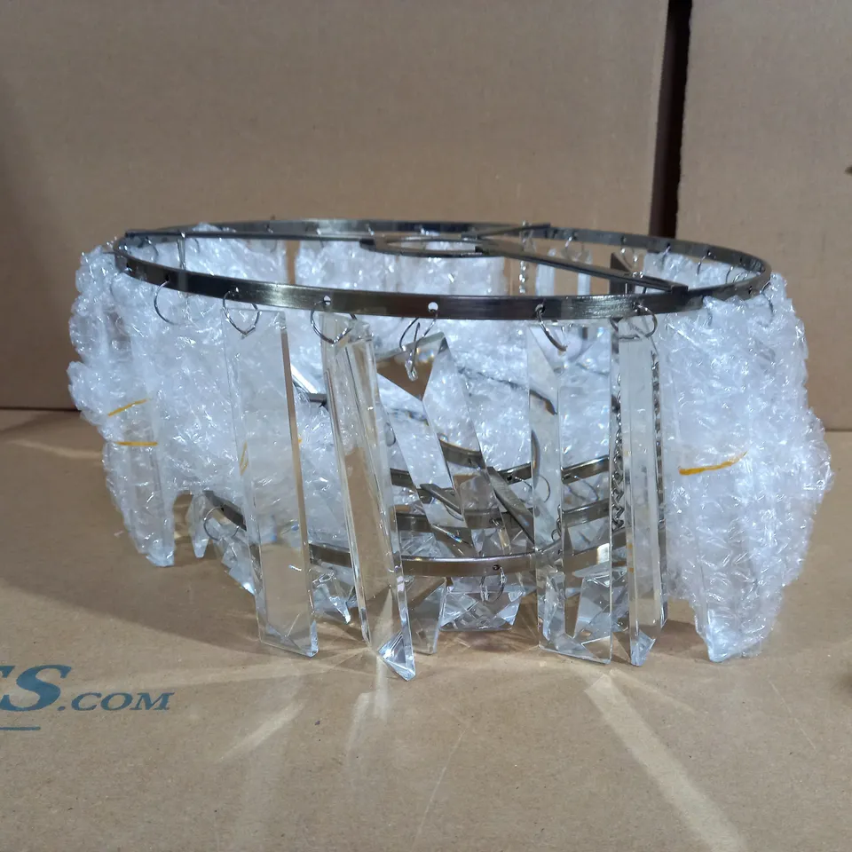 LAURA ASHLEY VIENNA CRYSTAL GLASS PENDANT LIGHT - ANTIQUE BRASS EFFECT FINISH