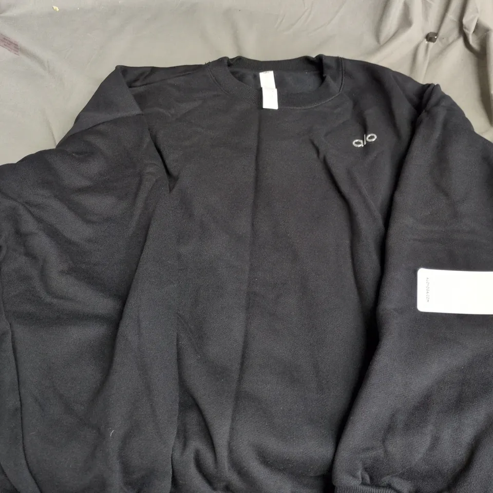 ALO YOGA CREW NECK PULLOVER – BLACK – SIZE L