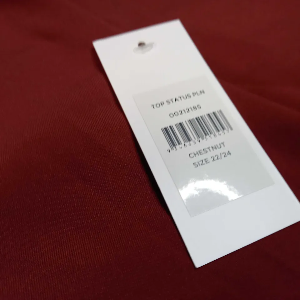EVANS CHESTNUT PLUNGE TOP - SIZE 22/24
