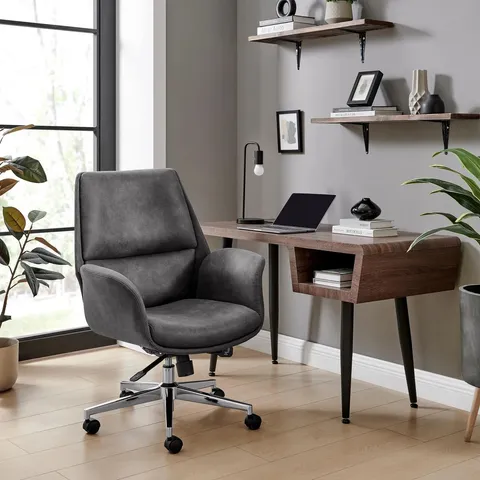 BOXED OMNI BLACK FAUX LEATHER LUXURY SWIVEL OFFICE CHAIR