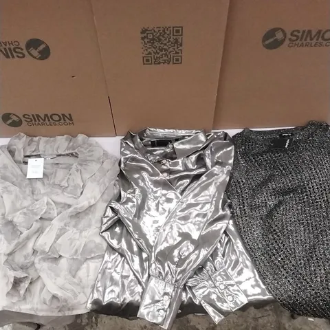 A PALLET TO CONTAIN APPROXIMATELY 85 BRAND NEW DESIGNER WOMEN'S CLOTHES WHICH INCLUDE; TOPS, SHIRTS, JUMPERS ETC