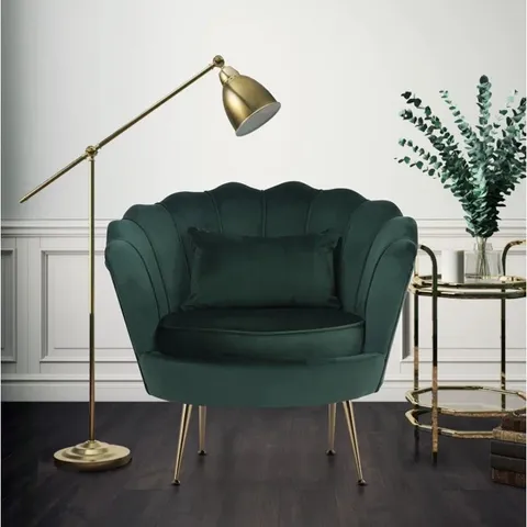 GLADDEN TUB CHAIR UPHOLSTERY COLOUR : BOTTLE GREEN (1 BOX)