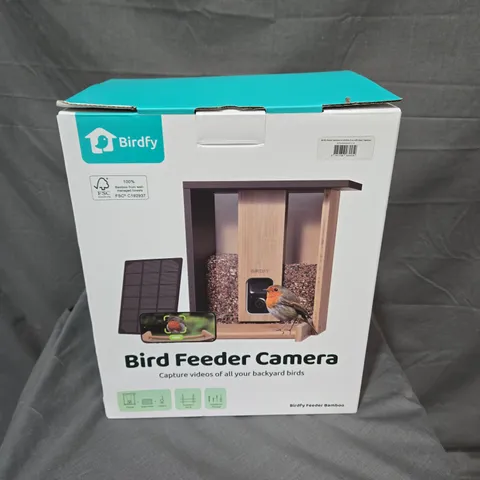 BOXED BIRDFY SOLAR BIRD FEEDER CAMERA IN BAMBOO