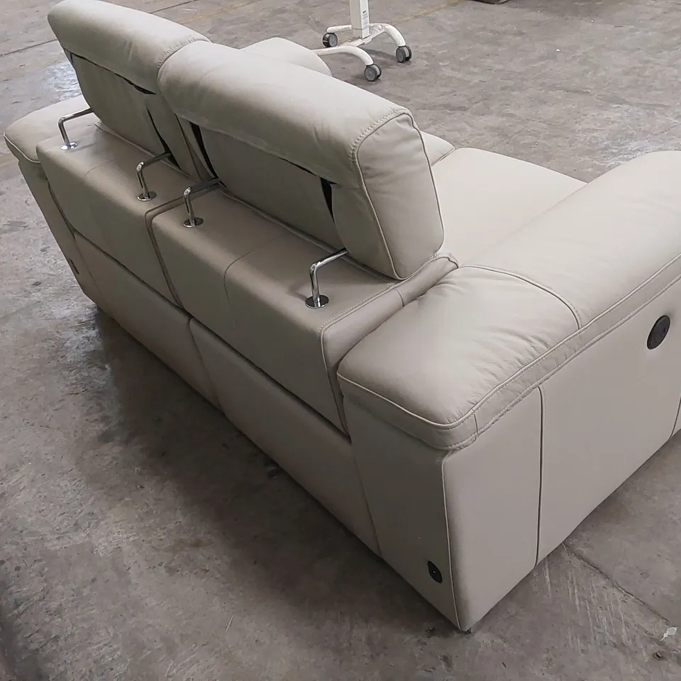 DESIGNER STOCKTON 2 SEATER POWER RECLINING FAUX LEATHER SOFA