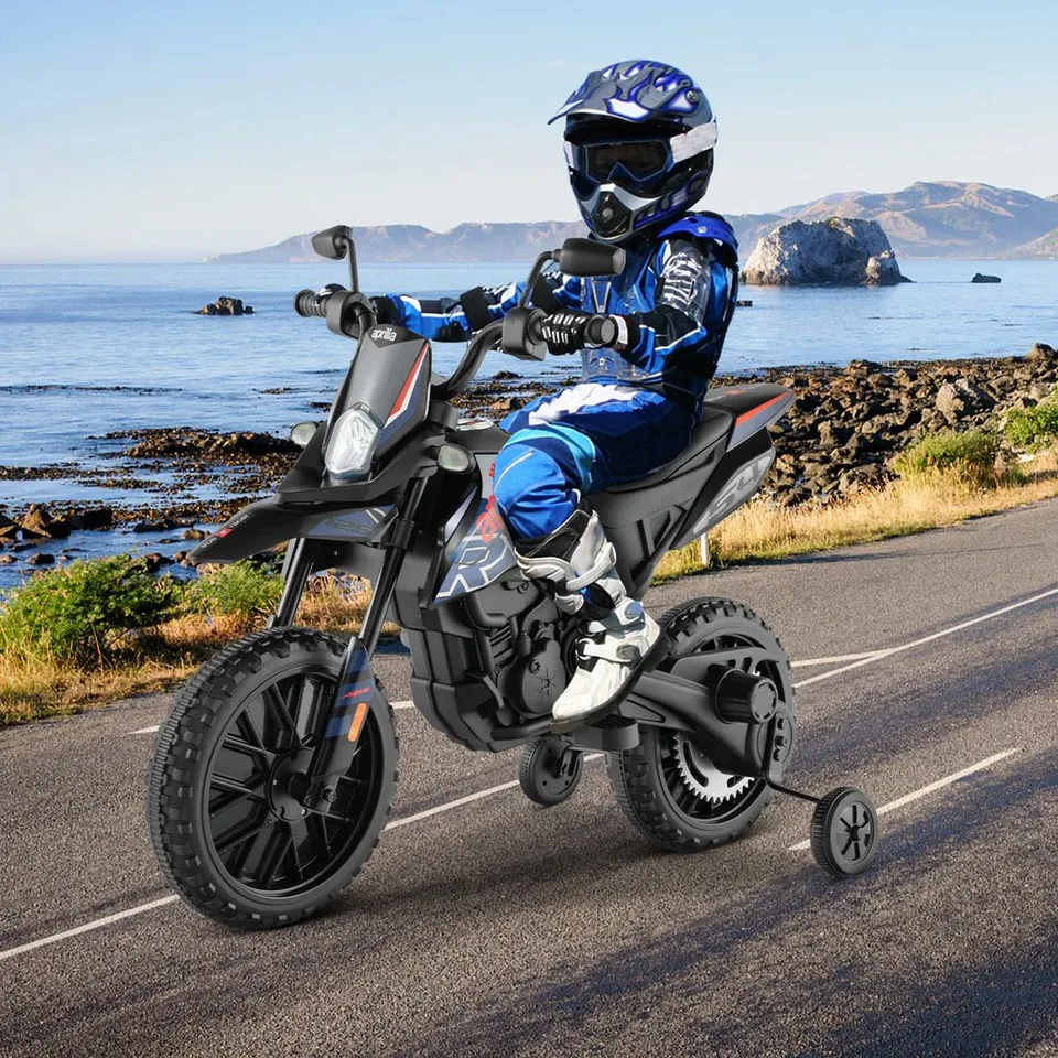 BOXED COSTWAY 12V BATTERY POWERED TODDLER MOTORBIKE WITH MUSIC FOR 3-8 YEARS OLD KIDS - NAVY