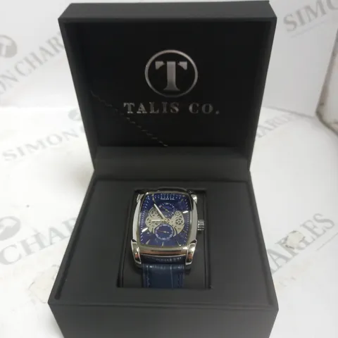 MENS TALIS CO WATCH β MOON PHASE MOVEMENT β SUB DIAL β GENUINE LEATHER STRAP
