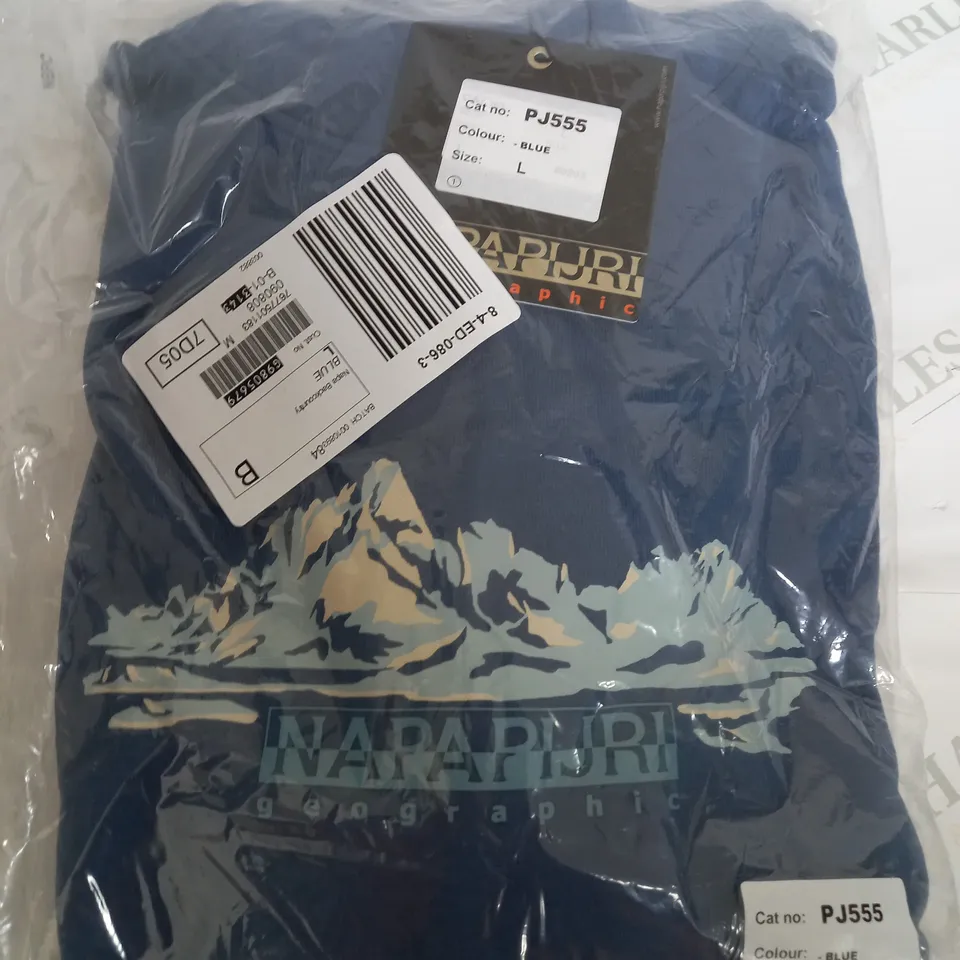NAPAJIRI BACKCOUNTRY GRAPHIC HOODIE IN BLUE - LARGE