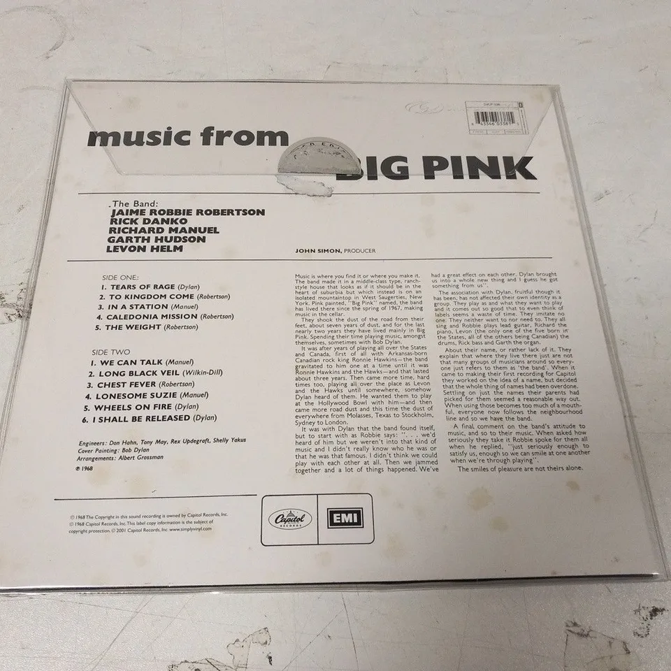 MUSIC FROM BIG PINK VINYL LP
