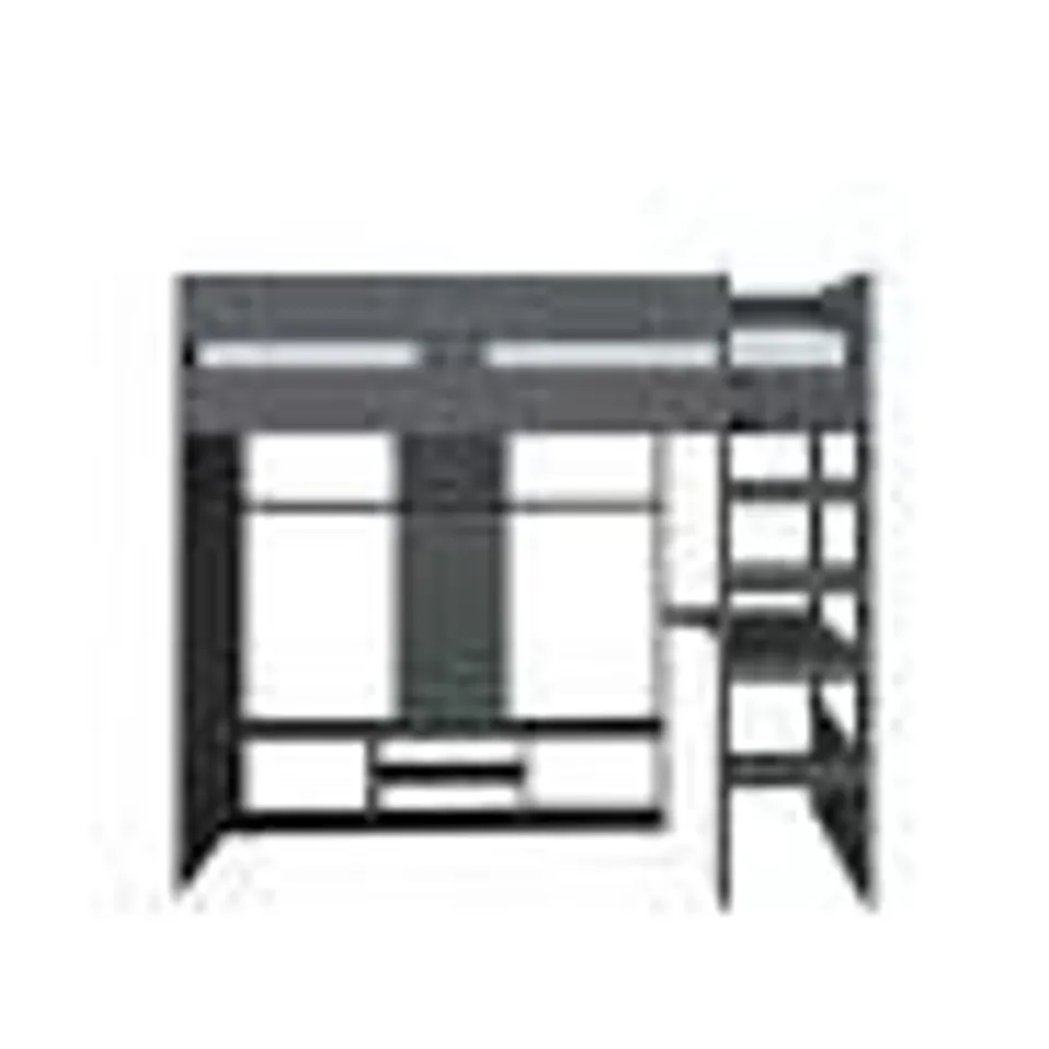 BOXED XANDER HIGH SLEEPER GAMING BED IN DARK GREY - BOX 2 OF 3 ONLY