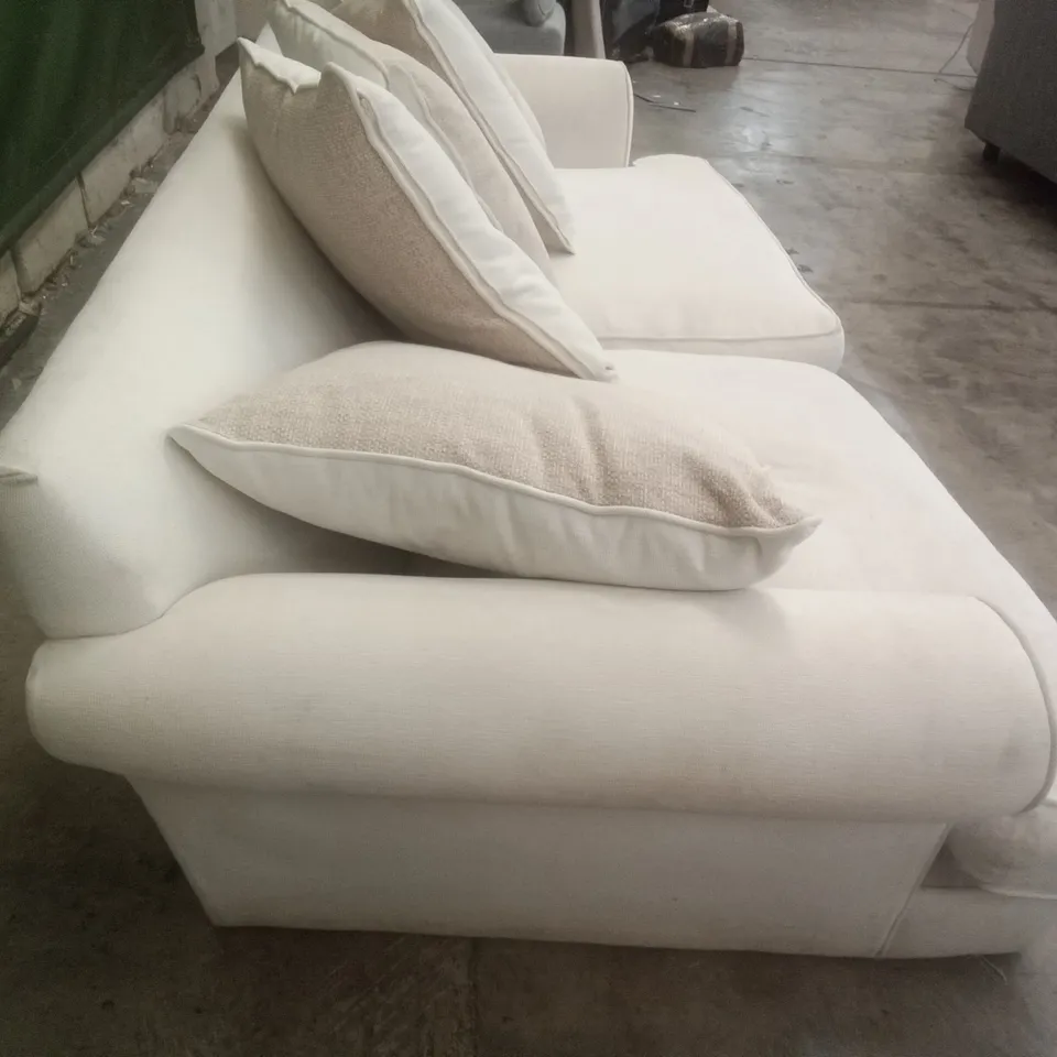 DESIGNER THE LOUNGE COMPANY MADE 2 SEATER SOFA - CREAM FABRIC 