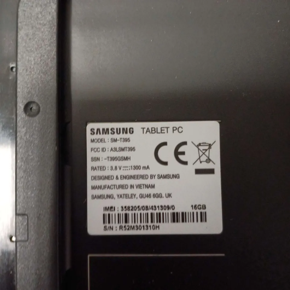 SAMSUNG GALAXY TABLET PC SM-T395, 16GB, BLACK – SCREEN CRACKED