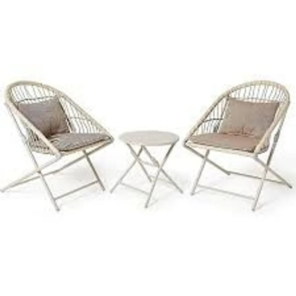 INNOVATORS RATTAN CONSERVATORY 2 CHAIRS & TABLE BISTRO SET