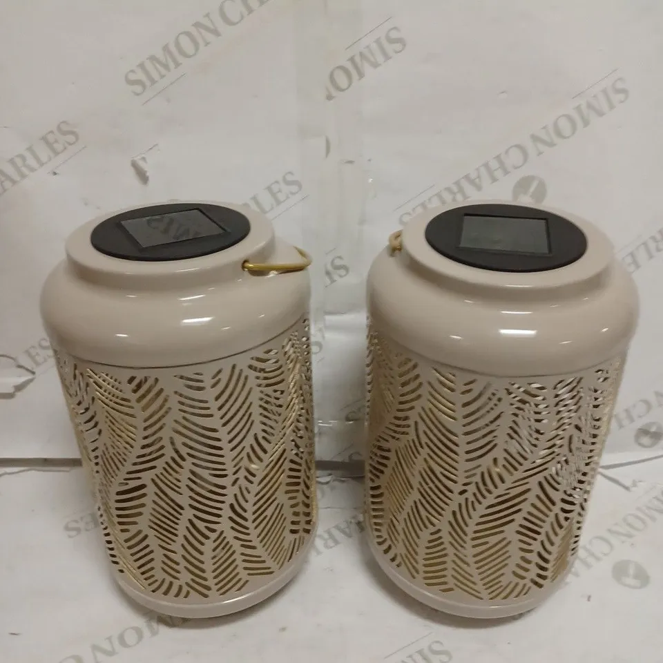 GARDEN REFLECTIONS SET OF 2 PATTERNED SOLAR LANTERNS