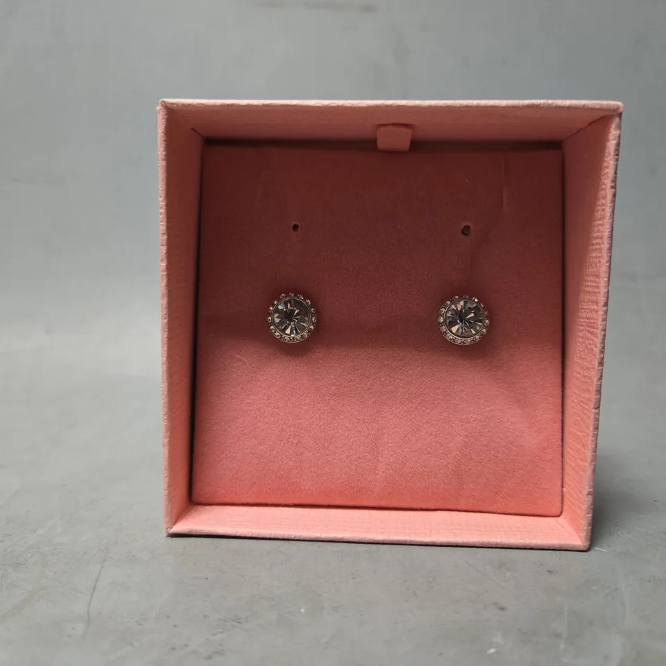 BOXED SWAROVSKI CIRCULAR CUT EARRINGS 
