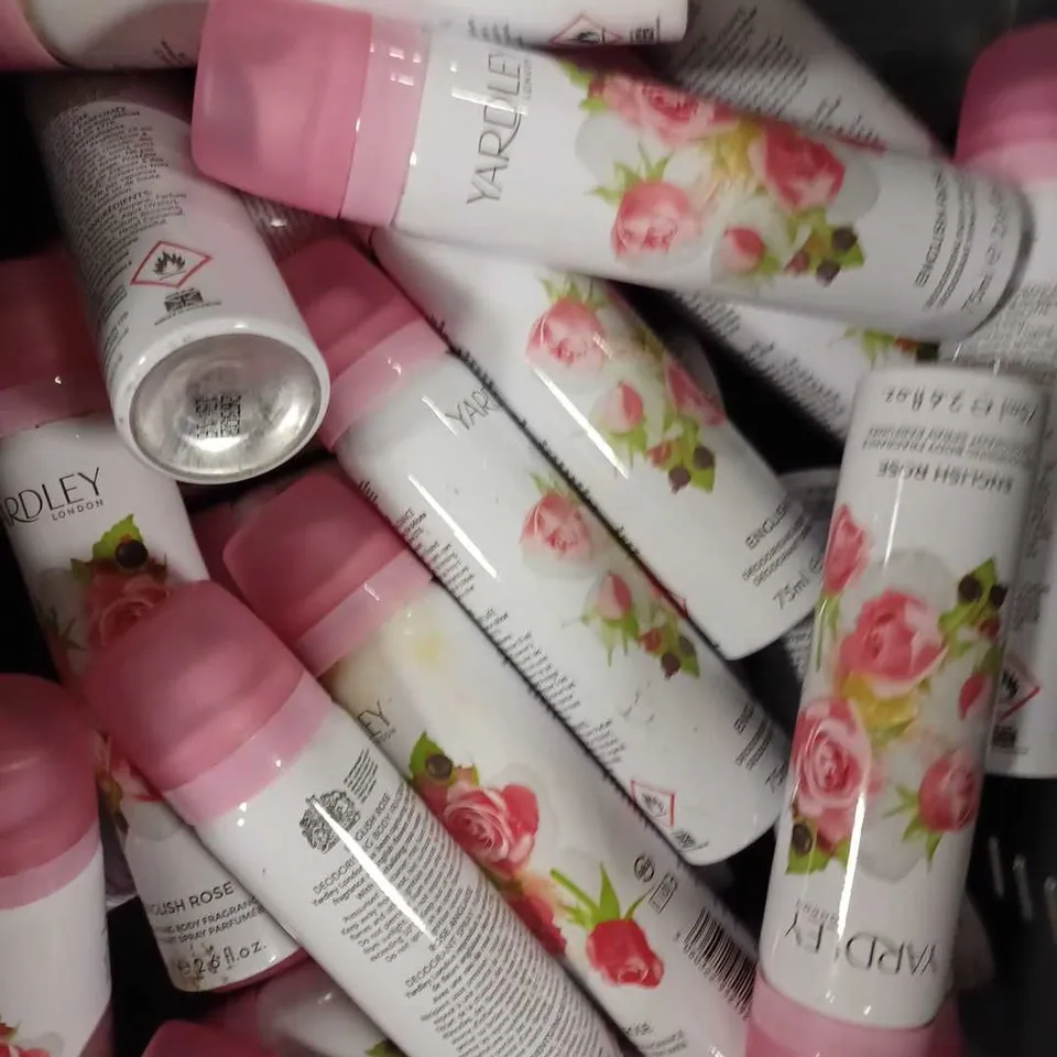 LOT OF APPROX 24 X 75ML YARDLEY ENGLISH ROSE DEODORANT SPRAYS - COLLECTION ONLY 