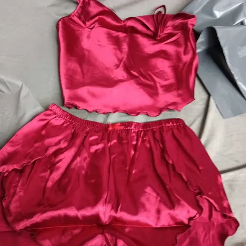 WOMEN'S SATIN CAMISOLE TOP & SHORTS SET – PINK M