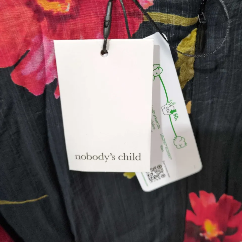 NOBODY'S CHILD LAYLA MIDI DRESS – BLACK FLORAL, UK16 (EU44)
