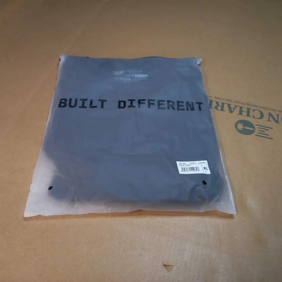 PACKAGED BUILT DIFFERENT BLACK CREW NECK TEE - XL