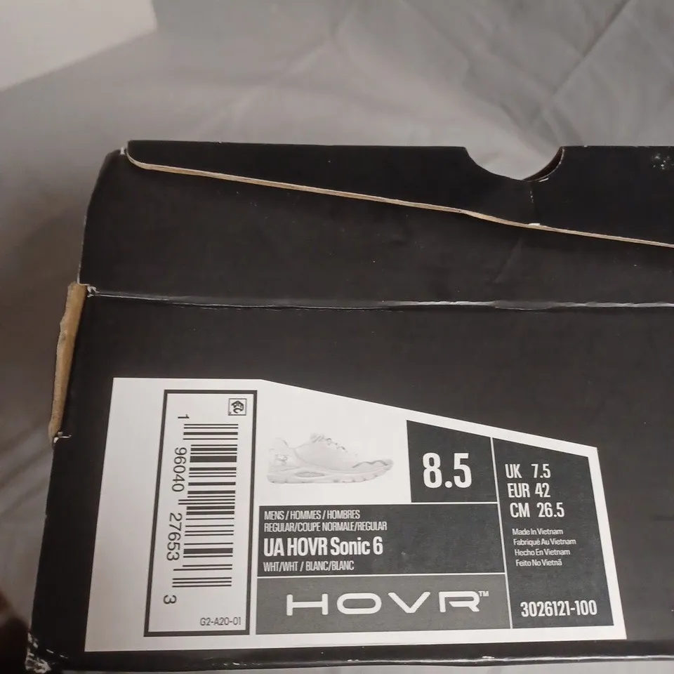 BOXED PAIR OF UNDER ARMOUR HOVR SONIC 6 SHOES – MEN’S RUNNING SHOES - UK SIZE 7.5
