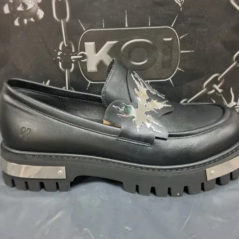 BOXED BRAND NEW KOI MY METAL MENS LOAFERS IN BLACK - UK 8