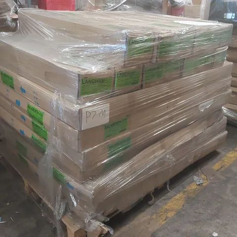PALLET CONTAINING A VERY LARGE QUANTITY OF ASSORTED DESIGNER FURNITURE PARTS INCLUDING: BED PARTS ECT
