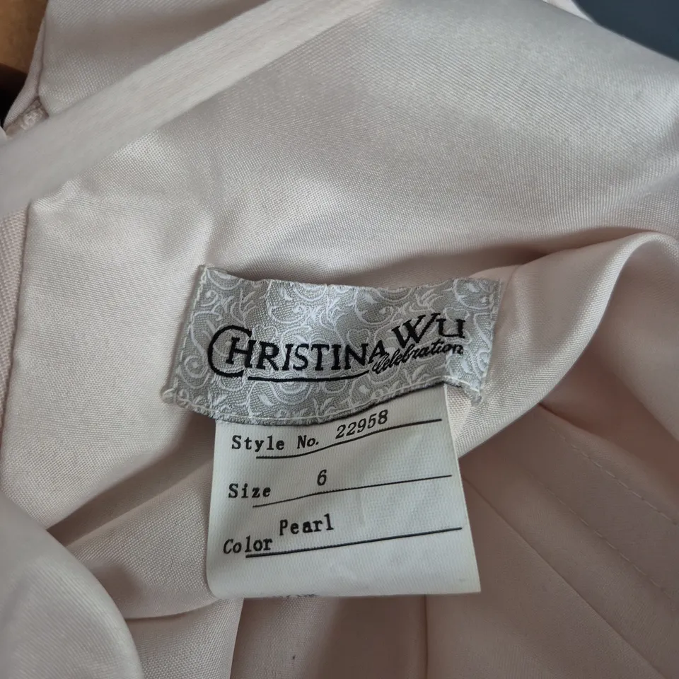 CHRISTINA WU COLLECTION PEARL EVENING DRESS – SIZE 6