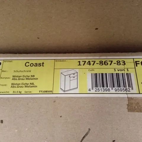 BRAND NEW BOXED COYCO SIDEBOARD IN WOTAN OAK AND GREY (1 BOX)