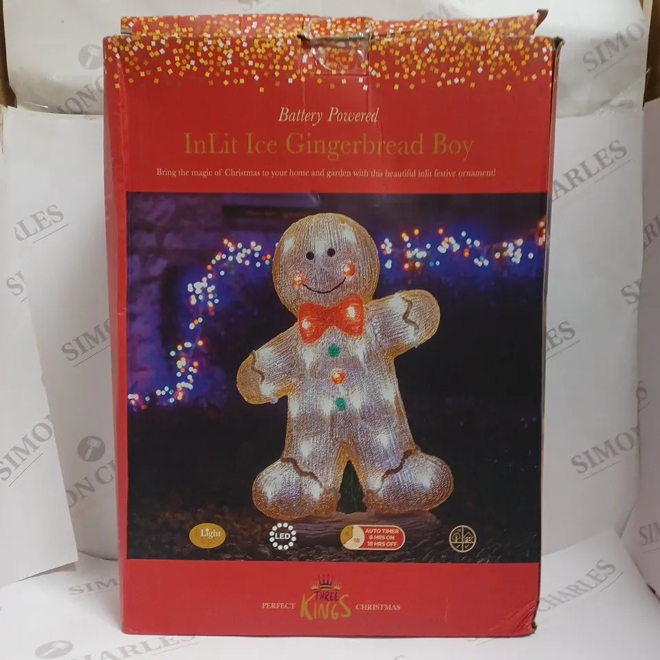 BOXED GINGERBREAD MAN ACRYLIC OUTDOOR LIGHT RRP £39.99