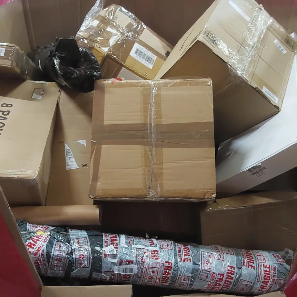 PALLET OF ASSORTED HOUSEHOLD GOODS AND PRODUCTS TO INCLUDE; BOXED FURNITURE ETC 