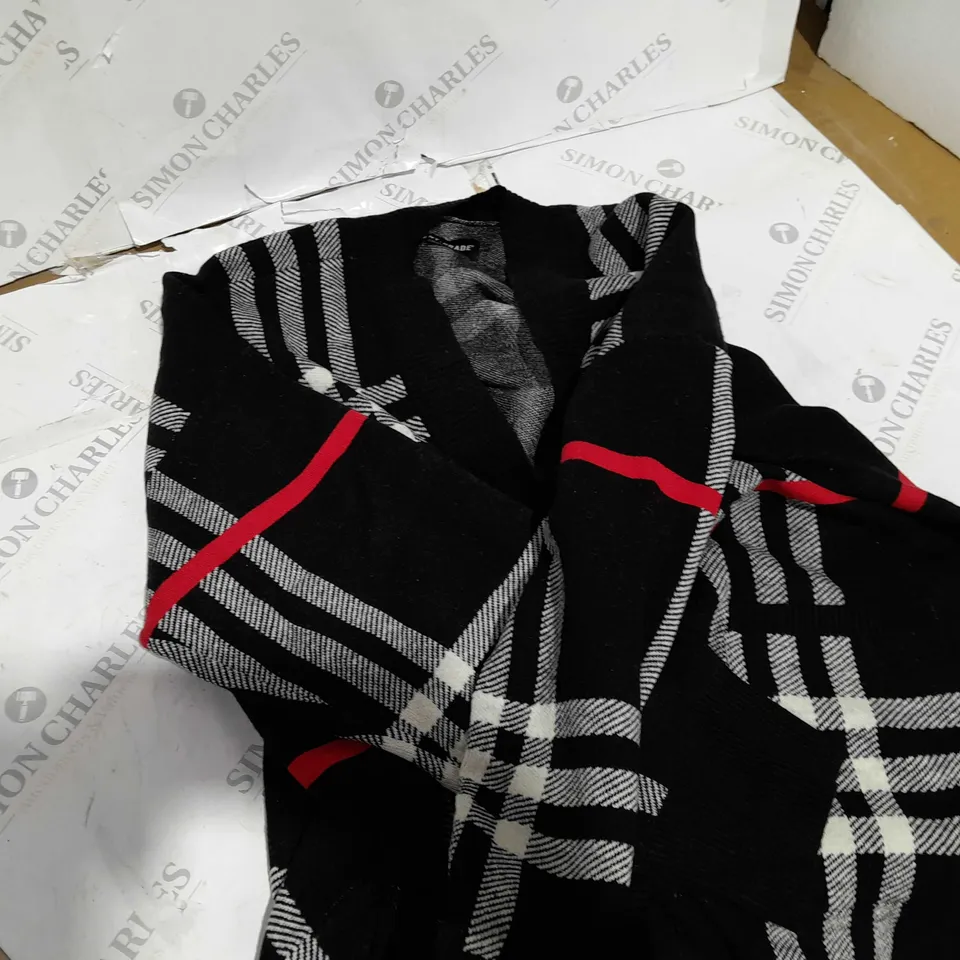 CENTIGRADE PLAID CARDIGAN BLACK 3XL