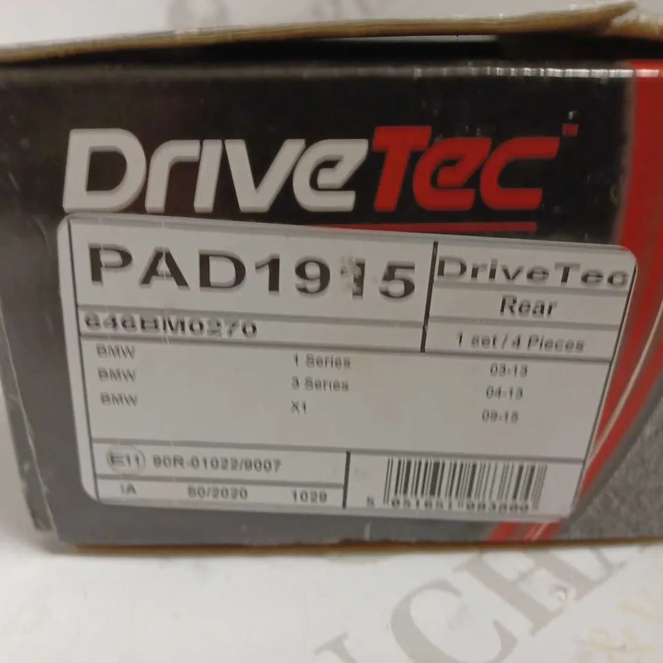 SEALED PAIR OF DRIVETEC PREMIUM BRAKE PADS - REAR FOR BMW 1/3 SERIES