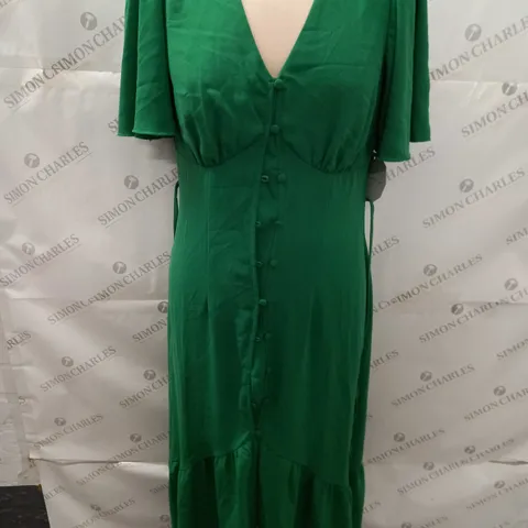 LITTLE MISTRESS GREEN V-NECK DRESS - UK 8