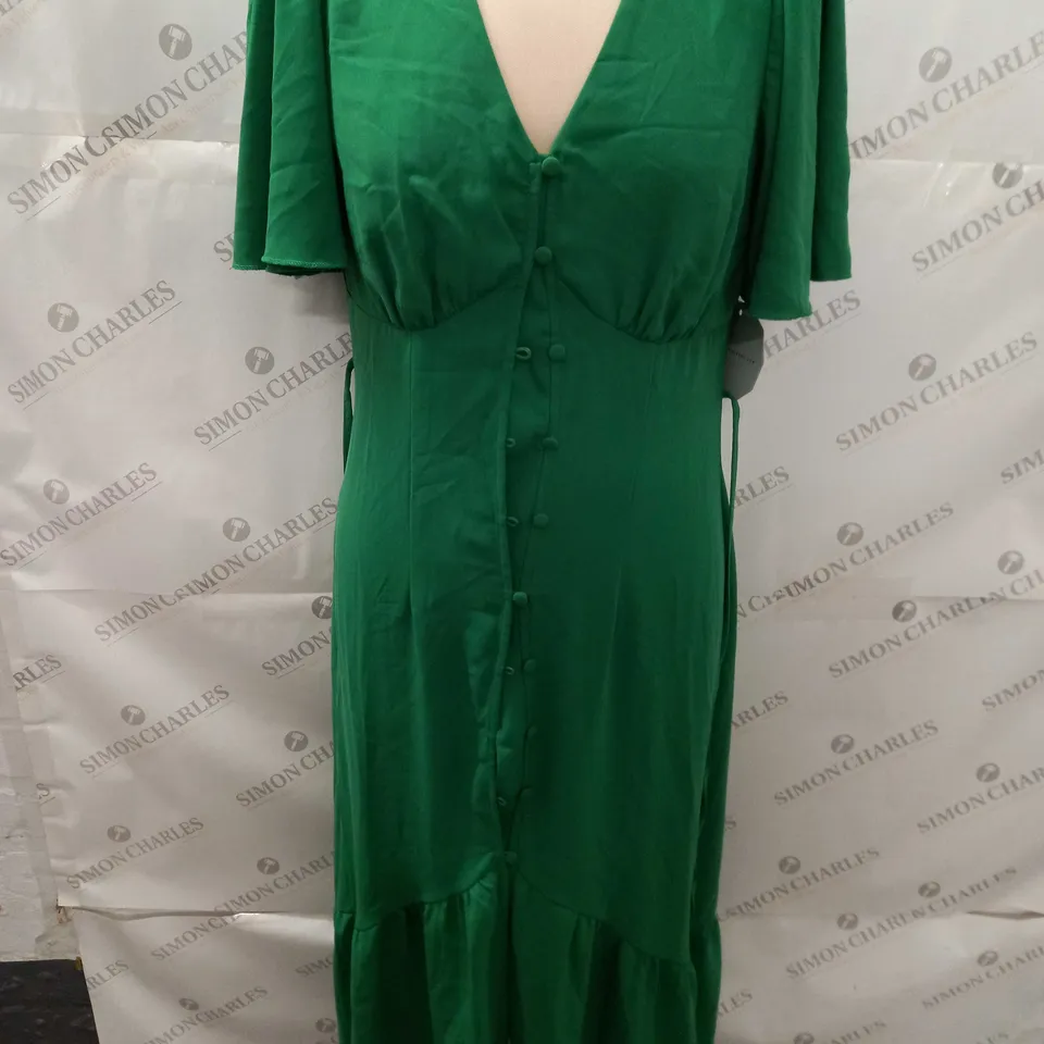 LITTLE MISTRESS GREEN V-NECK DRESS - UK 8