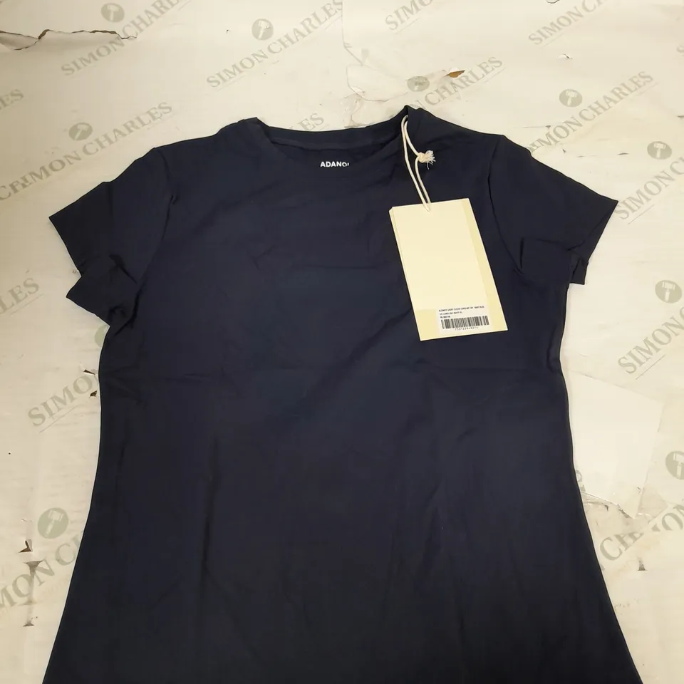 ADANOLA ULTIMATE SHORT SLEEVE LONGLINE TOP - NAVY - XL