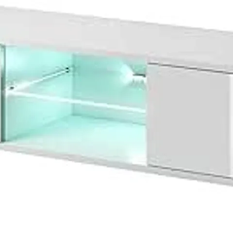 BOXED VIVALDI SWEDEN TV CABINET WITH LED - WHITE/WHITE GLOSS | 45 X 140 X 42cm (1 BOX)