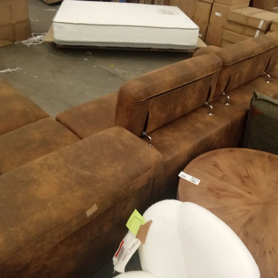 KULVEER FABRIC LEATHER-LOOK CORNER SOFA