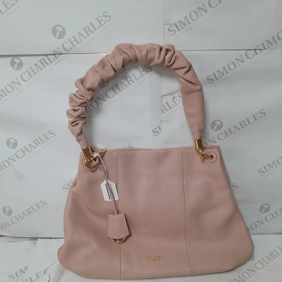 RADLEY LONDON LEATHER HANDBAG IN BLUSH PINK WITH GOLD DETAILS