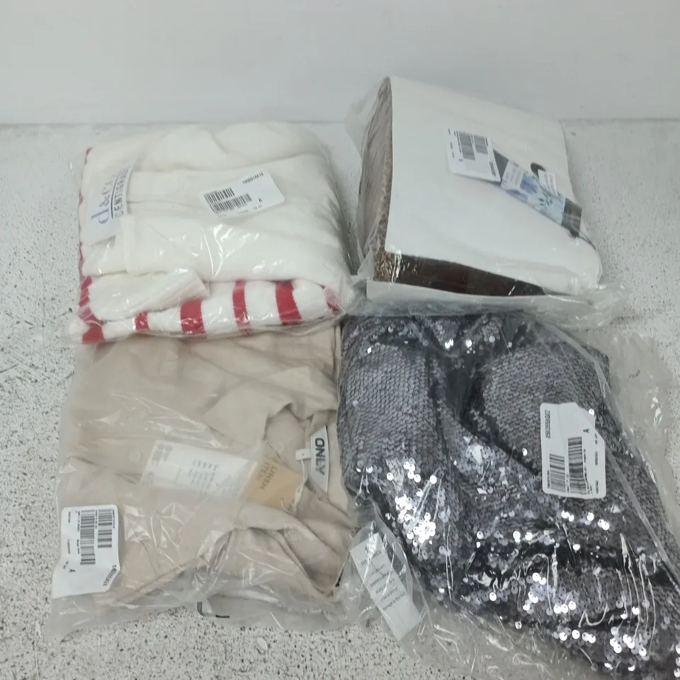 APPROXIMATELY 20 ASSORTED CLOTHING ITEMS IN VARIOUS SIZES, COLOURS & STYLES TO INCLUDE BRANDS SUCH AS D&C0, ONLY, FRANK USHER, ETC - COLLECTION ONLY
